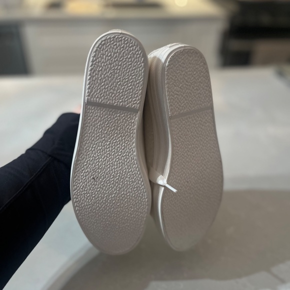 KIDS platform sparkly keds lace up sneaker 3 silver wedding flower girl bride - Picture 3 of 4